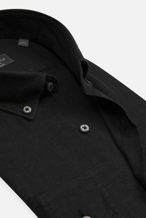 Leonardo Essentials Linen Man Shirt Black