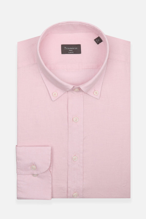Camicia Uomo Leonardo Essential Lino Rosa
