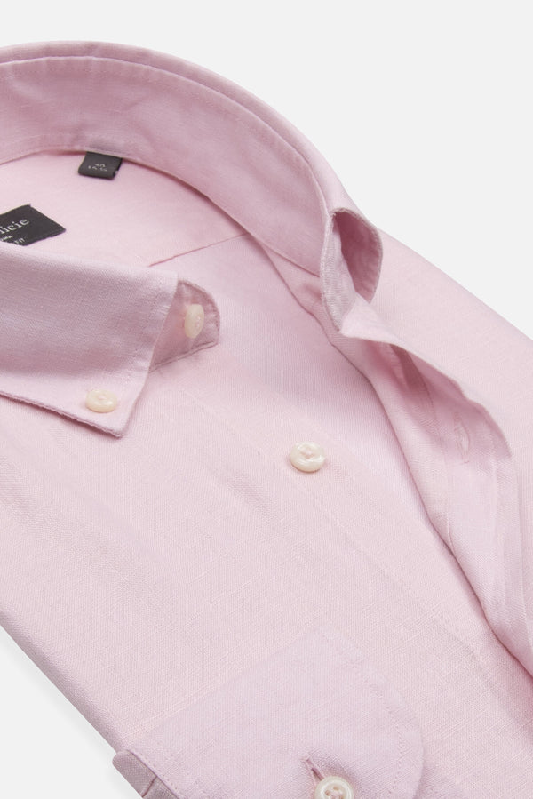 Camicia Uomo Leonardo Essential Lino Rosa