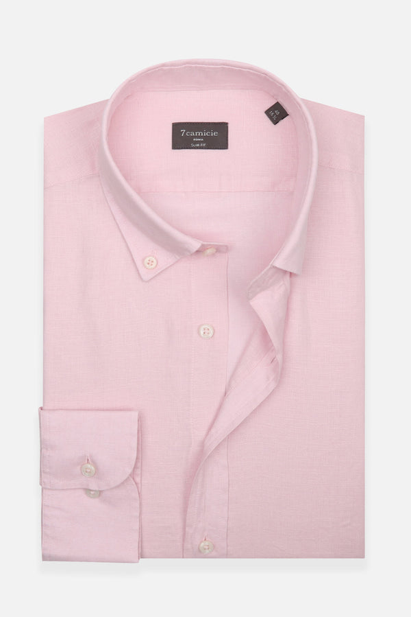 Camicia Uomo Leonardo Essential Lino Rosa