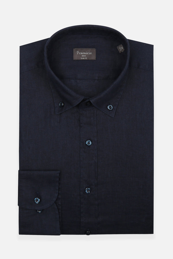 Camicia Uomo Leonardo Essential Lino Blu