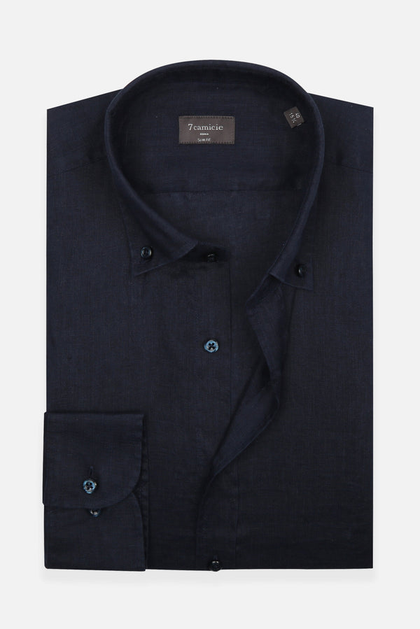 Camicia Uomo Leonardo Essential Lino Blu