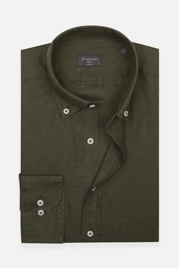 Camicia Uomo Leonardo Essential Lino Verde