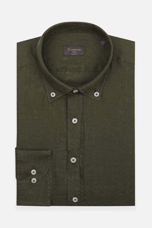 Camicia Uomo Leonardo Essential Lino Verde