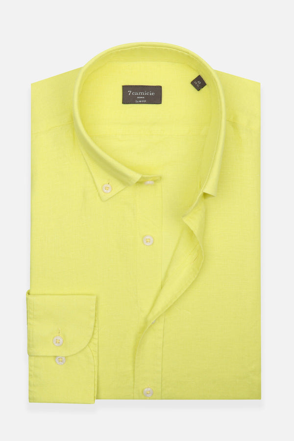 Camicia Uomo Leonardo Essential Lino Giallo