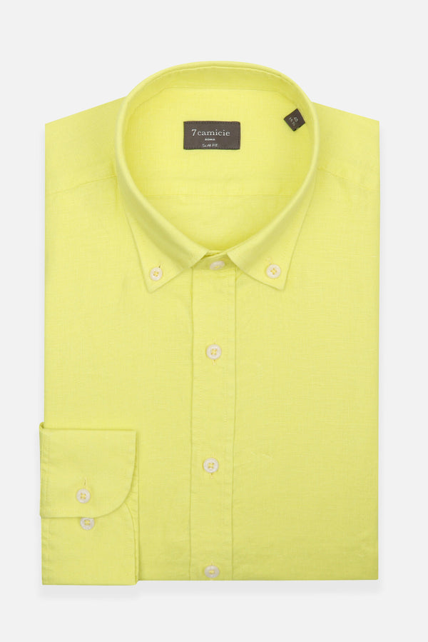 Camicia Uomo Leonardo Essential Lino Giallo