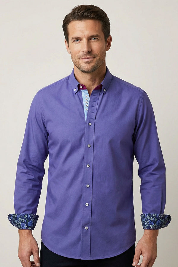 Donatello Iconic Herren Hemd Poplin Stretch Hellblau