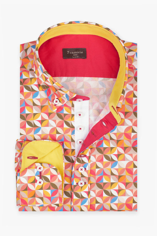 Camisa Hombre Donatello Iconic Popelin Amarillo Rosa