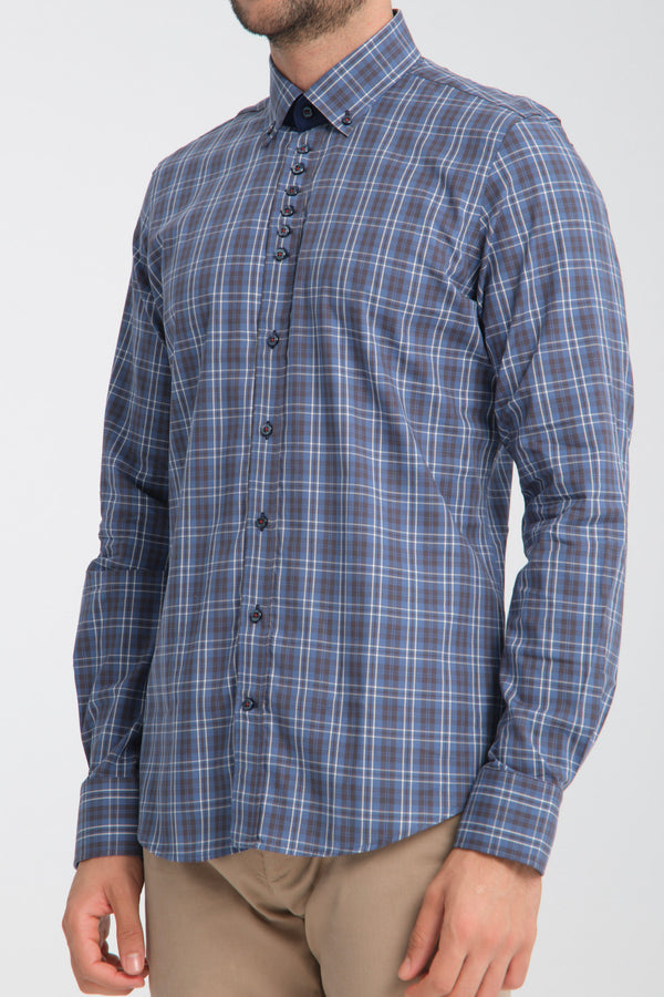 Camisa Hombre Donatello Iconic Oxford Azul Azul