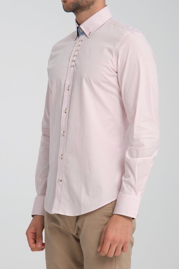 Camicia Uomo Donatello Sport Popelin Stretch Rosa