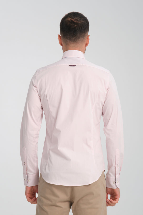 Donatello Sport Herren Hemd Poplin Stretch Rosa