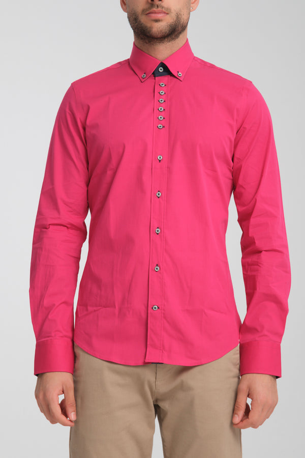 Donatello Sport Herren Hemd Poplin Stretch Rosa