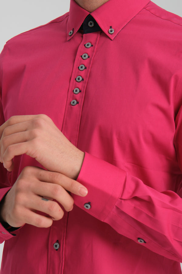 Camisa Hombre Donatello Sport Popelin Stretch Rosa