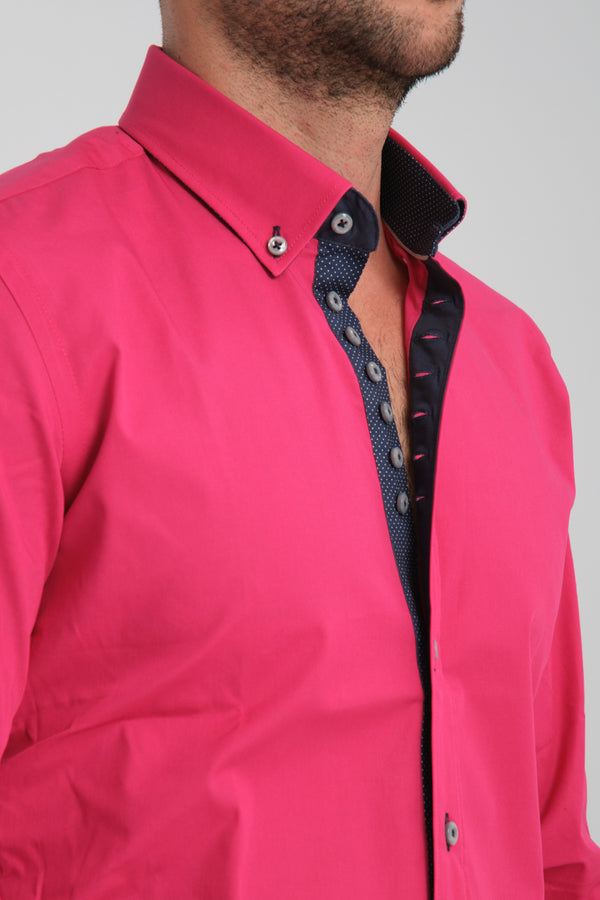 Camicia Uomo Donatello Sport Popelin Stretch Rosa