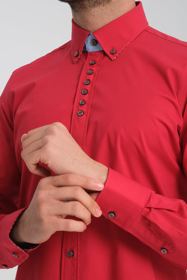 Donatello Sport Poplin Stretch Man Shirt Red