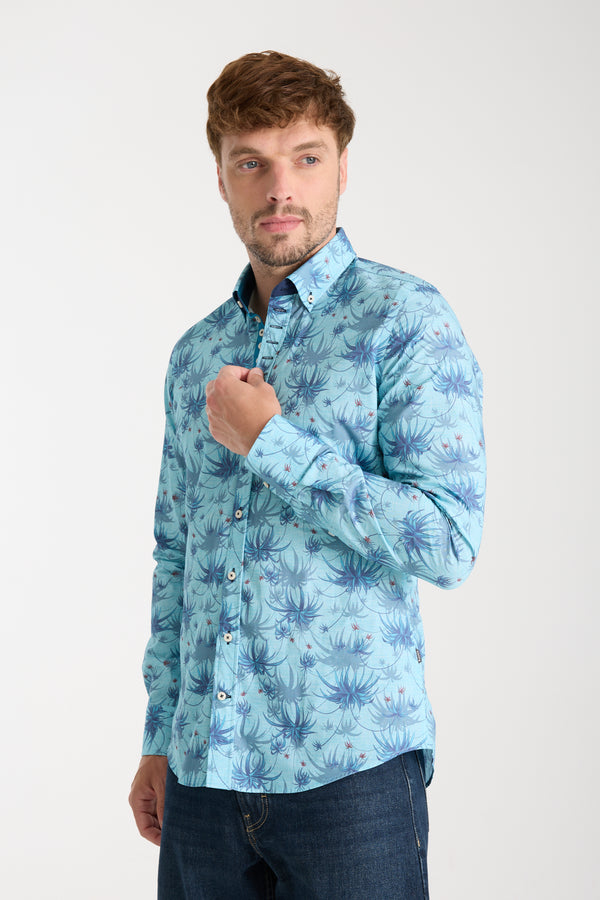 Camicia Uomo Donatello Iconic Popelin Celeste Blu