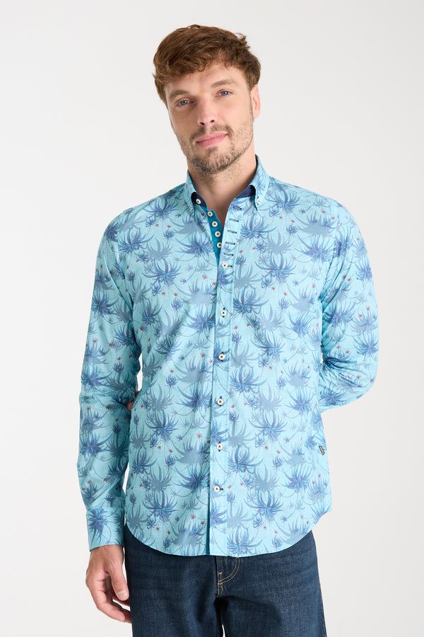 Camicia Uomo Donatello Iconic Popelin Celeste Blu