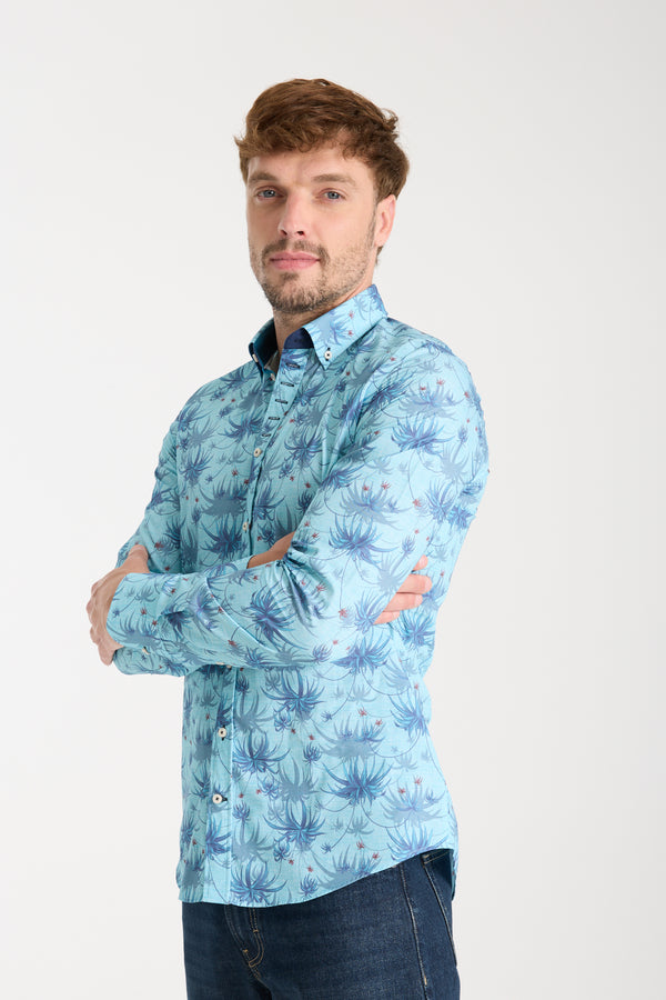 Camicia Uomo Donatello Iconic Popelin Celeste Blu