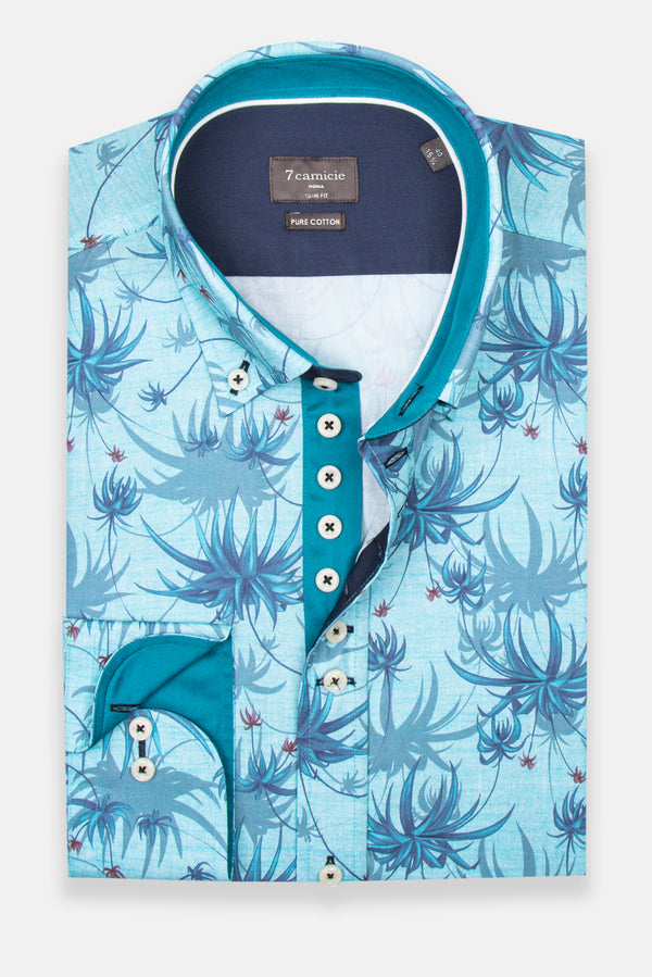 Camicia Uomo Donatello Iconic Popelin Celeste Blu