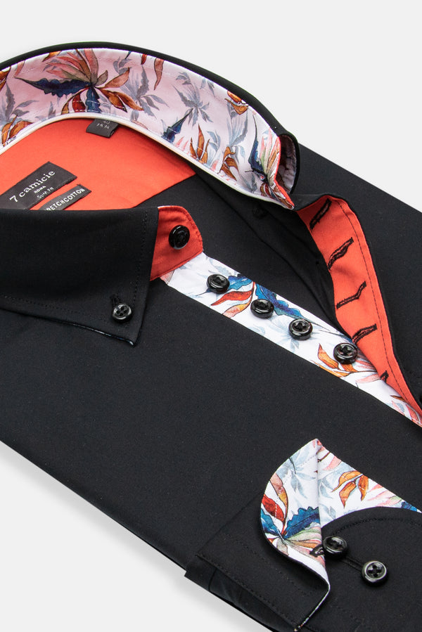 Camisa Hombre Donatello Iconic Popelin Stretch Negro