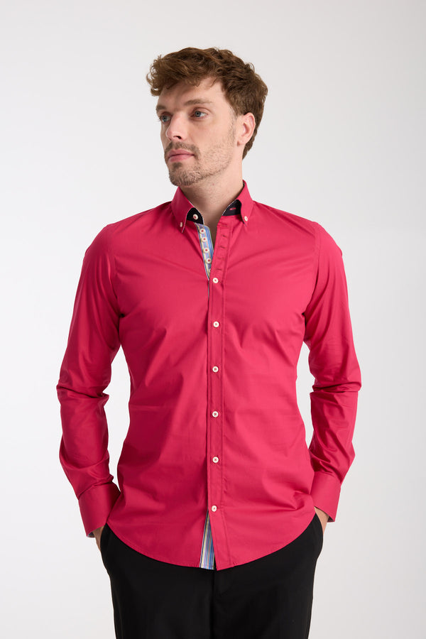 Camisa Hombre Donatello Iconic Popelin Stretch Rosa
