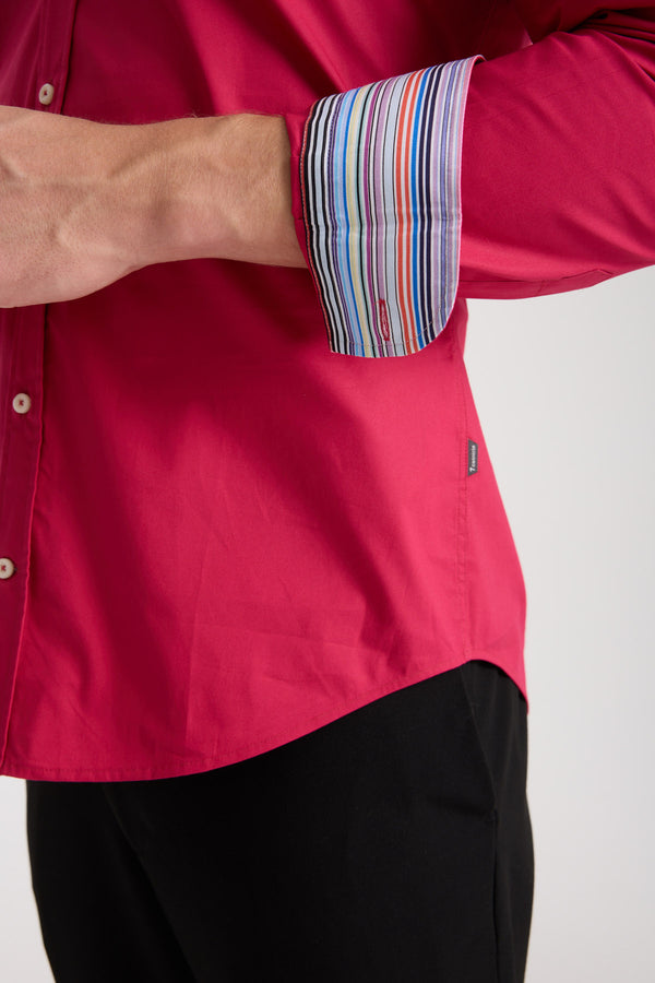 Camisa Hombre Donatello Iconic Popelin Stretch Rosa