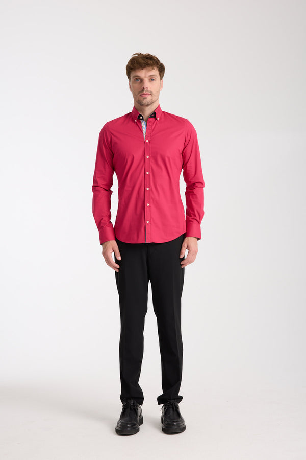 Camisa Hombre Donatello Iconic Popelin Stretch Rosa