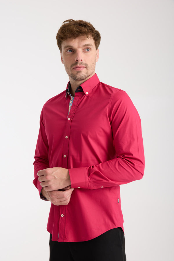 Camisa Hombre Donatello Iconic Popelin Stretch Rosa