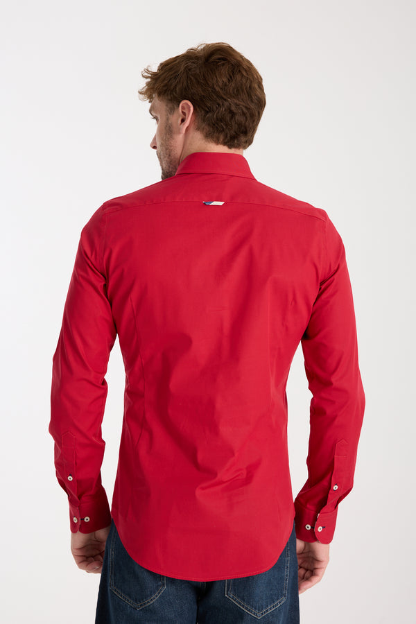 Chemise Homme Donatello Iconic Popelin Stretch Rouge