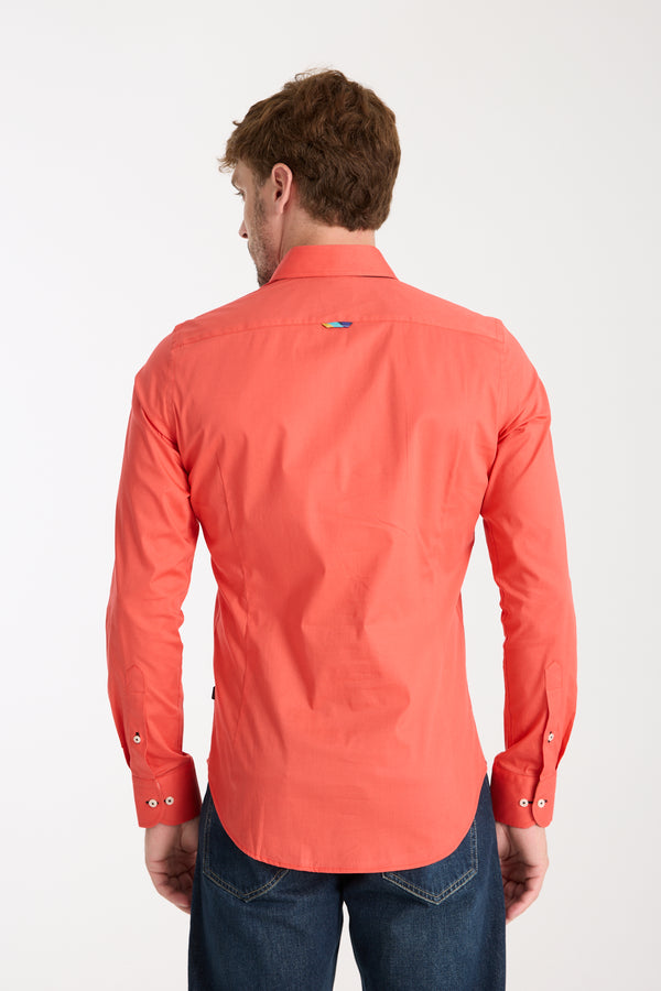 Camisa Hombre Donatello Iconic Popelin Stretch Rojo