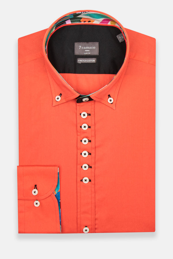 Camisa Hombre Donatello Iconic Popelin Stretch Rojo