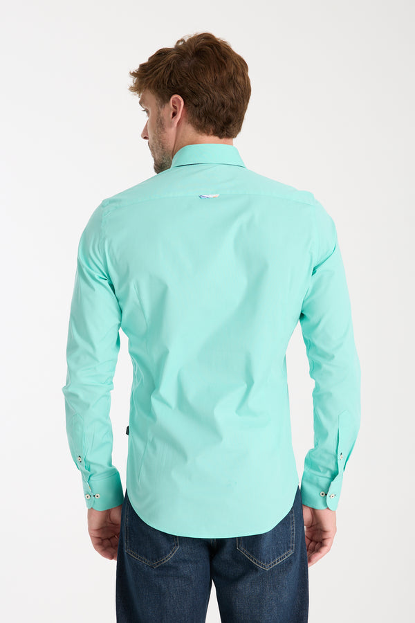 Chemise Homme Donatello Iconic Popelin Stretch Vert
