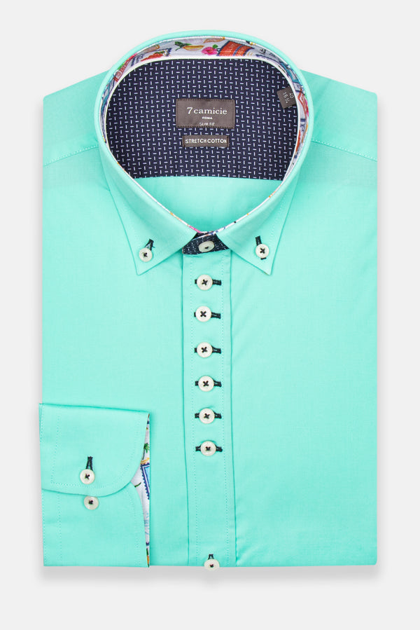 Chemise Homme Donatello Iconic Popelin Stretch Vert