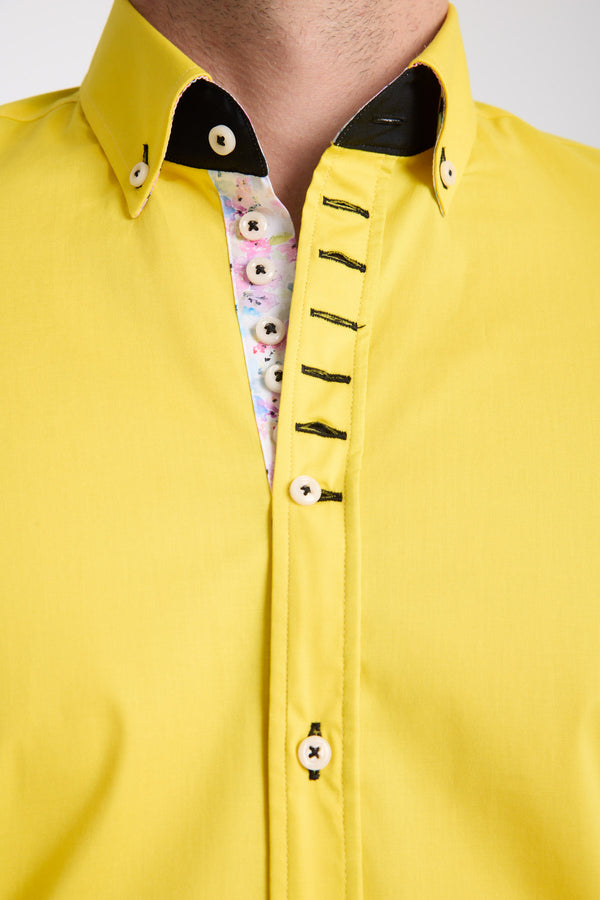 Chemise Homme Donatello Iconic Popelin Stretch Jaune