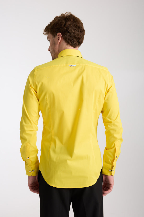 Chemise Homme Donatello Iconic Popelin Stretch Jaune