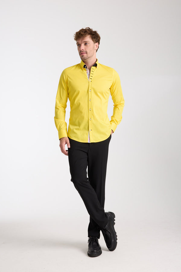 Chemise Homme Donatello Iconic Popelin Stretch Jaune