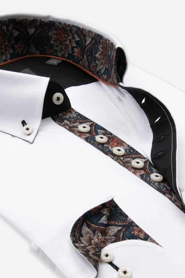 Donatello Poplin Stretch Man Shirt White