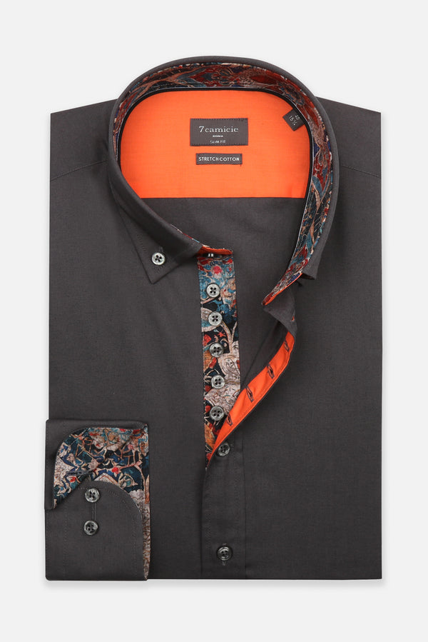 Camisa Hombre Donatello Iconic Popelin Stretch Gris