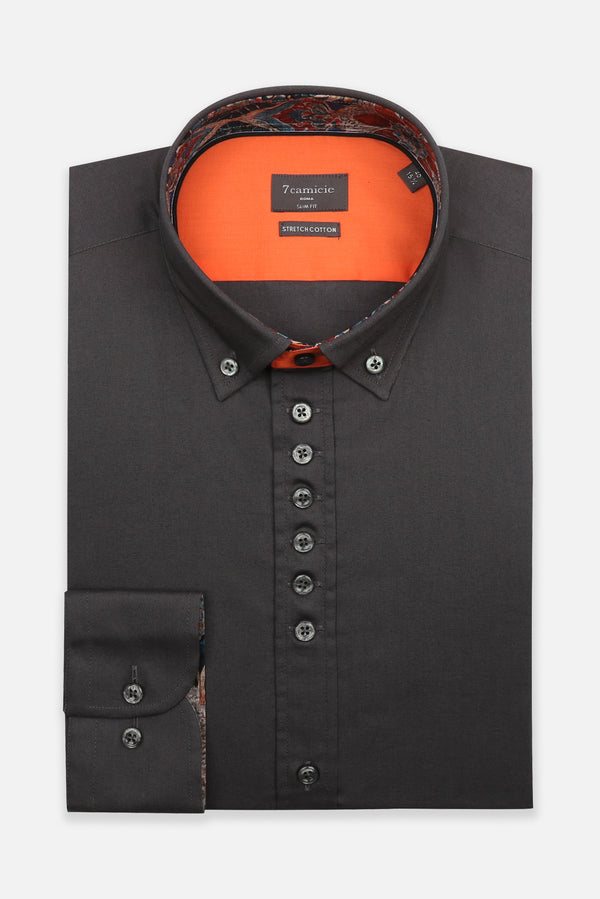 Camisa Hombre Donatello Iconic Popelin Stretch Gris