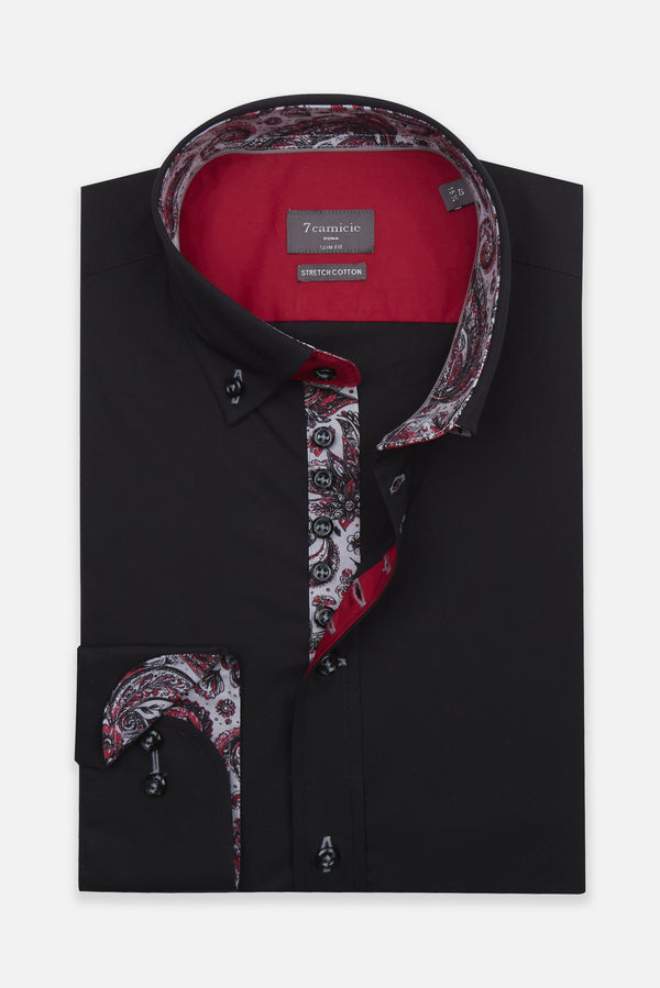 Camisa Hombre Donatello Iconic Popelin Stretch Negro