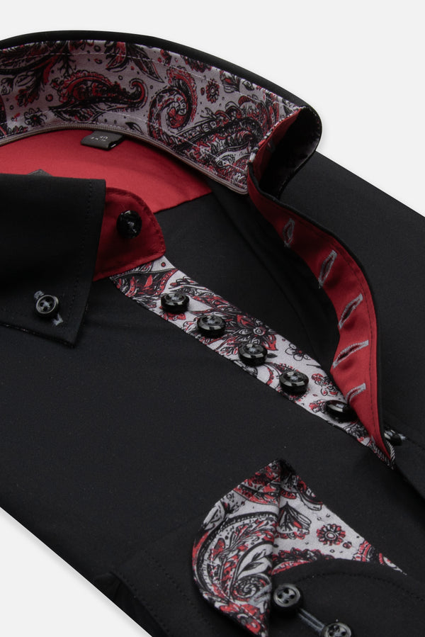 Camisa Hombre Donatello Iconic Popelin Stretch Negro