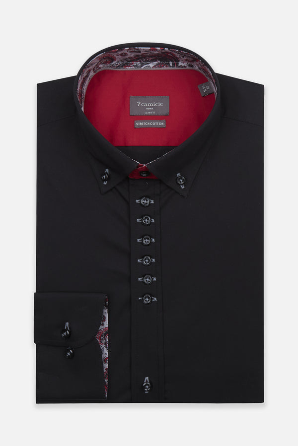 Camisa Hombre Donatello Iconic Popelin Stretch Negro
