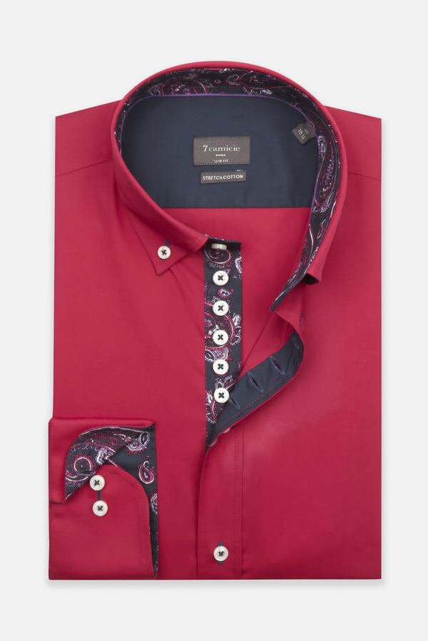 Donatello Poplin Stretch Man Shirt Pink