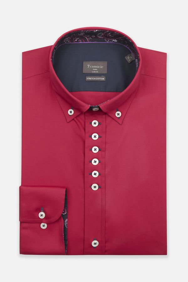 Donatello Poplin Stretch Man Shirt Pink