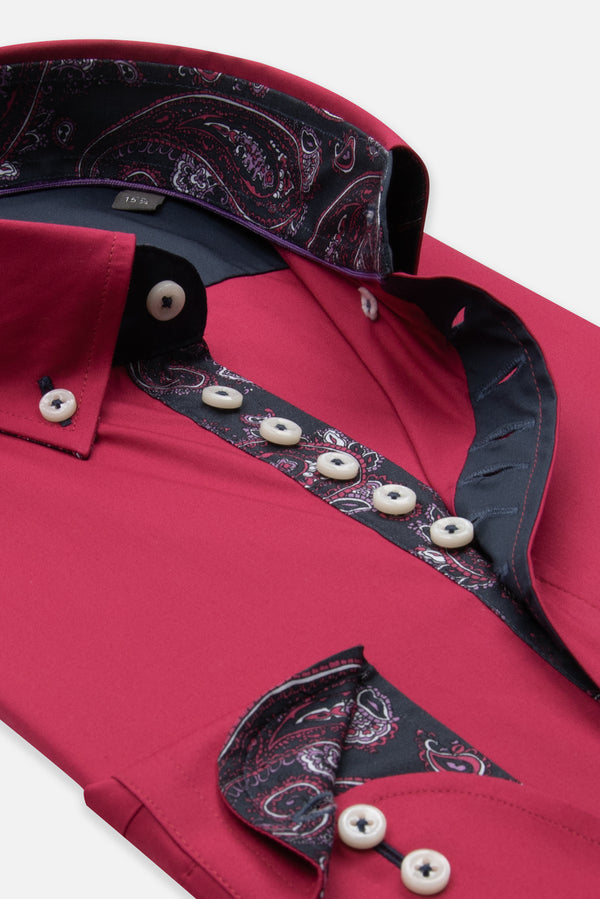 Donatello Poplin Stretch Man Shirt Pink