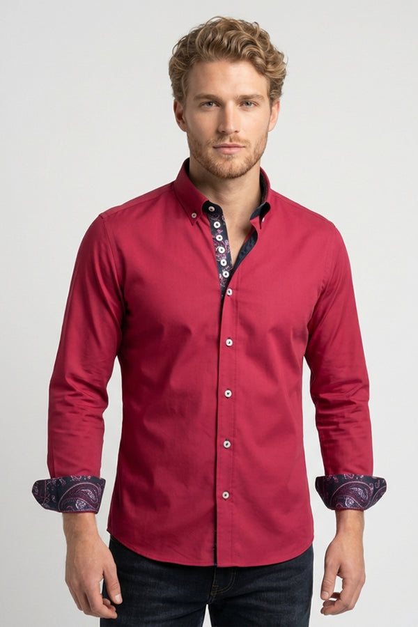Chemise Homme Donatello Iconic Popelin Stretch Rose
