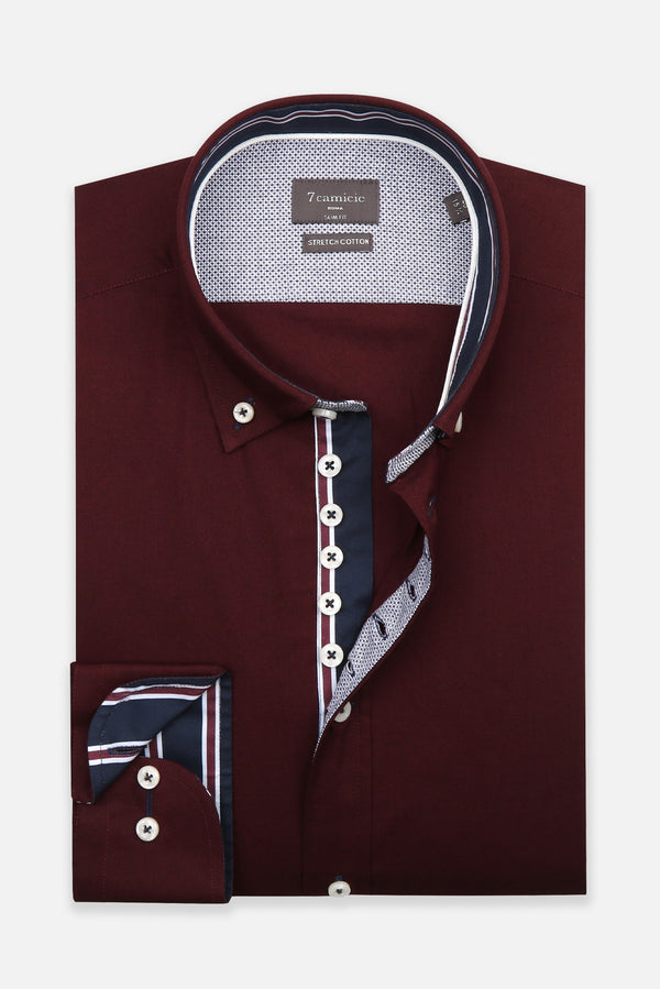 Camisa Hombre Donatello Iconic Popelin Stretch Rojo