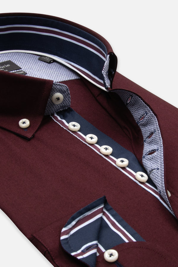 Camisa Hombre Donatello Iconic Popelin Stretch Rojo