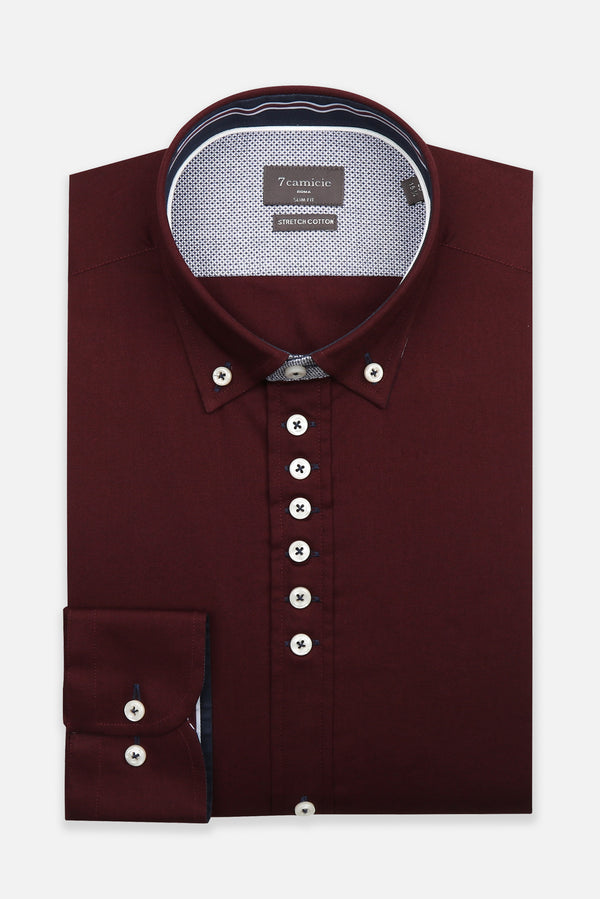 Camisa Hombre Donatello Iconic Popelin Stretch Rojo