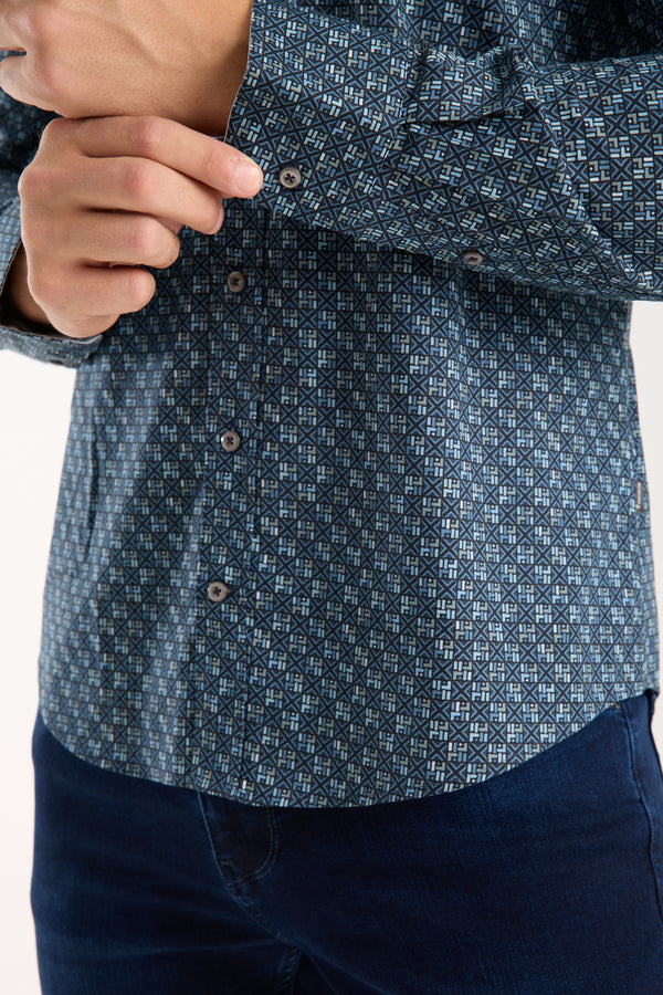 Camicia Uomo Donatello Iconic Popelin Stretch Blu Celeste